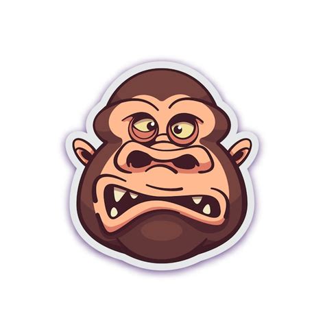 Premium Vector Calm Monkey Sticker