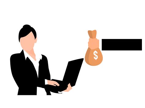 Woman Holding Laptop And Hand Hand Holding Money Bag 19876055 PNG