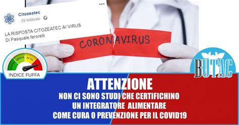 Integratori Alimentari Per Prevenire E Curare Covid 19 Butac