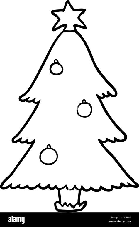 Line Drawing Of A Christmas Tree Stock Vector Image Art Alamy