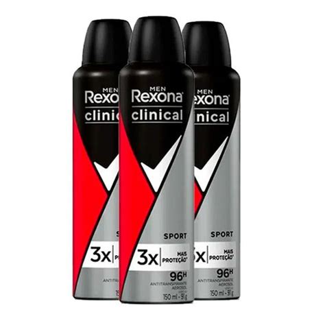 Kit Desodorante Antitranspirante Aerosol Rexona Clinical Men Sport 3