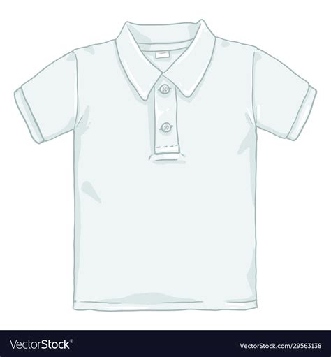 Single cartoon - white polo shirt Royalty Free Vector Image