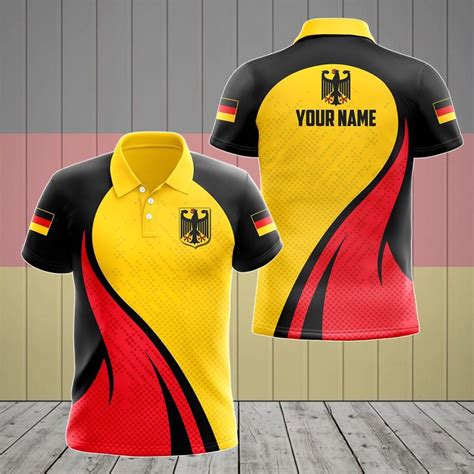 Aio Pride Customize Germany Flag Color Fire Unisex Adult Polo Shirt