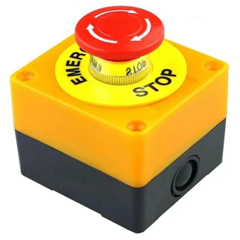 Plastic Shell Red Sign Push Button Switch DPST Mushroom Emergency Stop