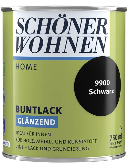 SCHÖNER WOHNEN FARBE Buntlack DurAcryl hochglänzend schwarz