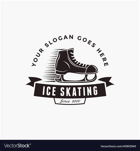 Vintage ice skating logo figure skating logo Vector Image