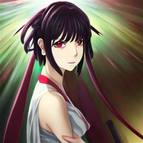 Portrait Of Ryougi Shiki Anime Fantasy Illustration Stable Diffusion