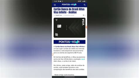 Cartão Banco Do Brasil Altus Visa Infinite Cartão Em Metal😳 Youtube