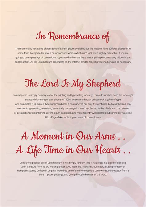 Elegant Memorials Funeral Program Templates