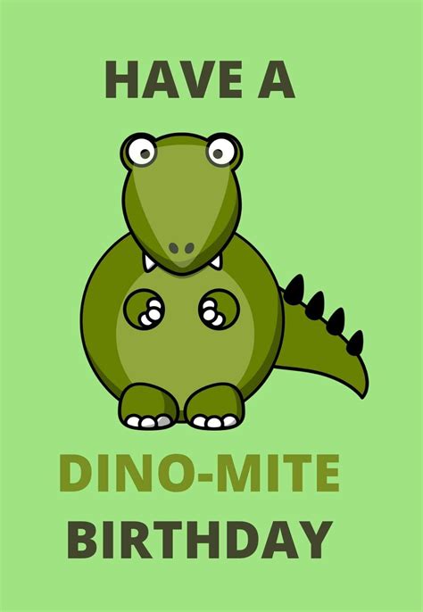 Printable Dinosaur Birthday Card