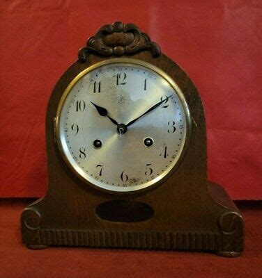 EBay Antique German Junghans W202 Oak Case Mantel Clock Clock Face