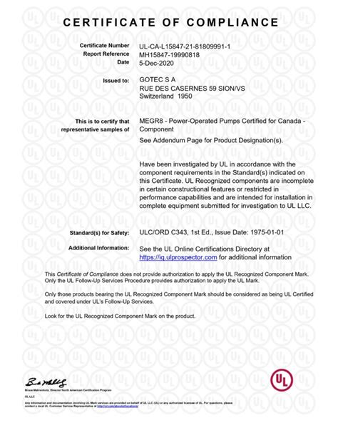 MH15847 19990818 certificat de conformité EM Gotec SA