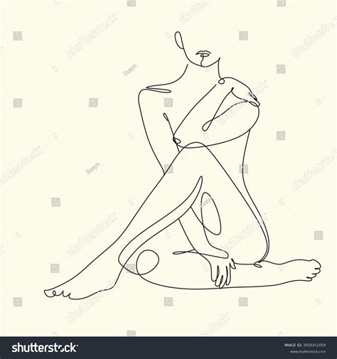 Naked Woman Standing Back One Line Stock Vector Royalty Free 2050251059 Shutterstock