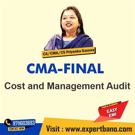 Cma Final Cost And Management Audit By Ca Cs Cma Priyanka Saxena