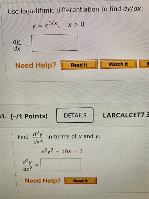 Solved Use Logarithmic Differentiation To Find Dydx Y