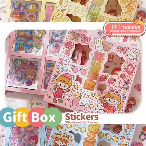 100PCS Kawaii Waterproof Stickers for Girls Kids Teens, Cute Cartoon ...