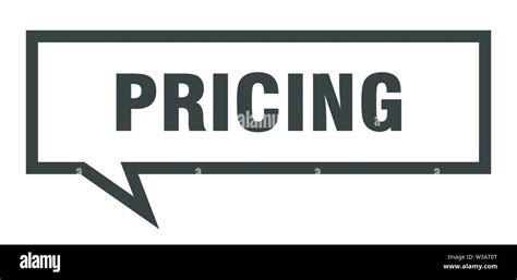 pricing sign pricing square speech bubble pricing stock vector image