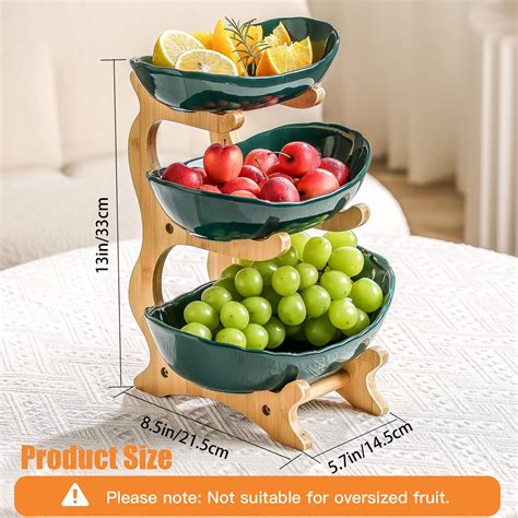 Snapklik Homkula Fruit Bowl For Kitchen Counter Tier Ceramic