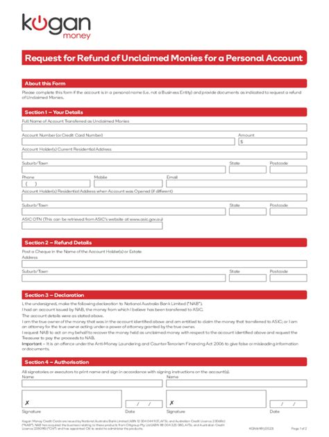 Fillable Online Unclaimed Money Claim Formstatutory Declaration Fax