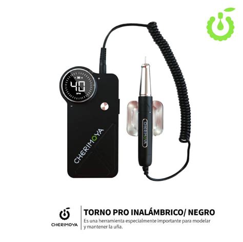 Torno pro nail drill inalámbrico Negro Cherimoya Distri Nails