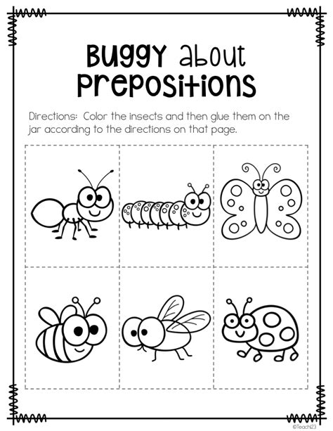 Preposition Coloring Worksheet Sketch Coloring Page