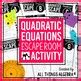 Quadratic Equations Review Escape Room Activity By All Things Algebra