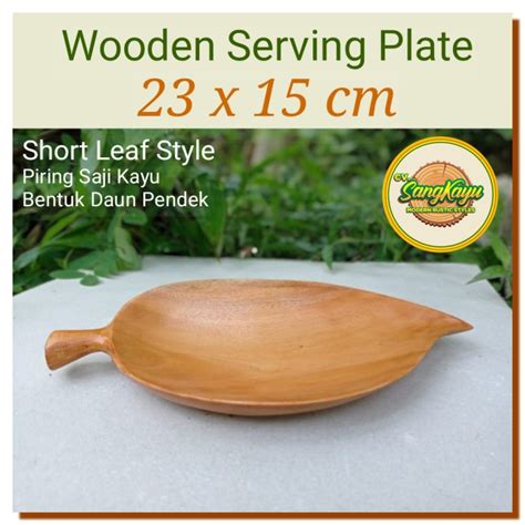 Jual Piring Kayu Bentuk Daun02 Wooden Plate Serving Plates Piring Saji