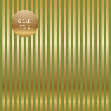 Gold Foil Stripe Olive Green 12x12 Dots And Stripes Cardstock The