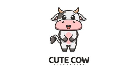 Standing Cute Cow Mascot Logo, Graphic Templates - Envato Elements