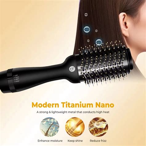 Get 3 In 1 Hot Air Comb Electric Black Hair Dryer Brush Hot Air Comb