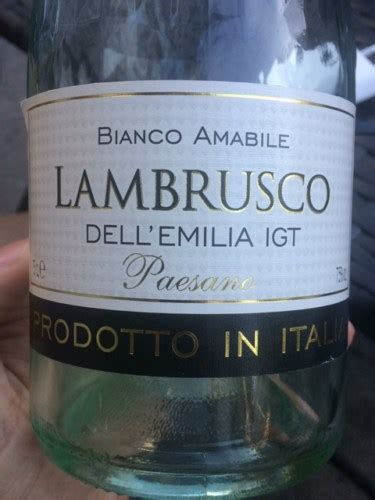 Paesano Lambrusco Dell Emilia Bianco Amabile Vivino