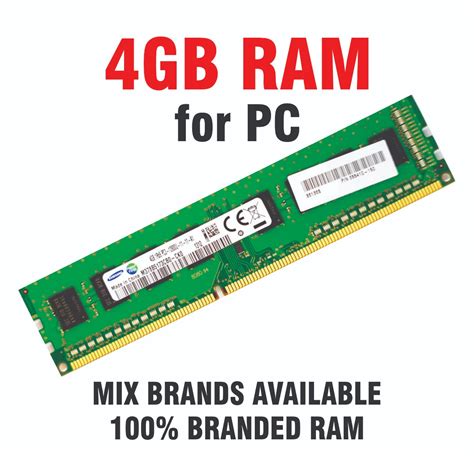 PC Ram Pure Branded 4GB DDR3 Super Fast Ram for PC Fully Attested ...