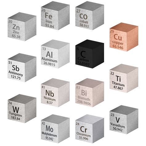 Ripeng Pcs Metal Element Cubes Density Cube Set Element Periodic