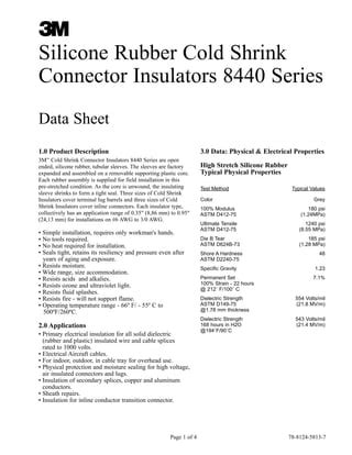 M Silicone Rubber Cold Shrink Insulators Pdf