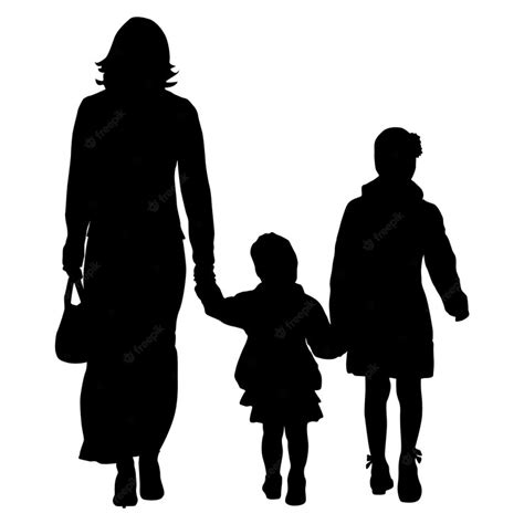 Premium Vector | Black silhouettes Family on white background Vector illustration