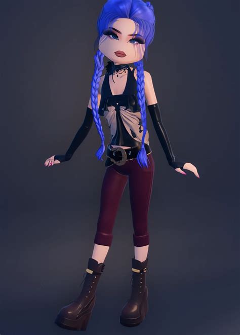 Jinx Arcane Dti Full Outfit In Dress To Impress Game