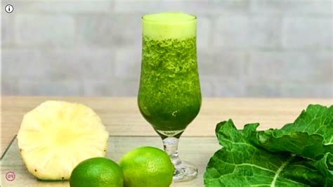 Suco Detox De Couve Abacaxi E Limão