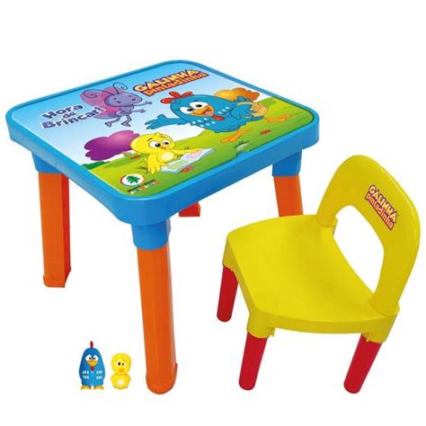 Mesa Mesinha Infantil De Desenhar Cadeira Galinha Pintadinha