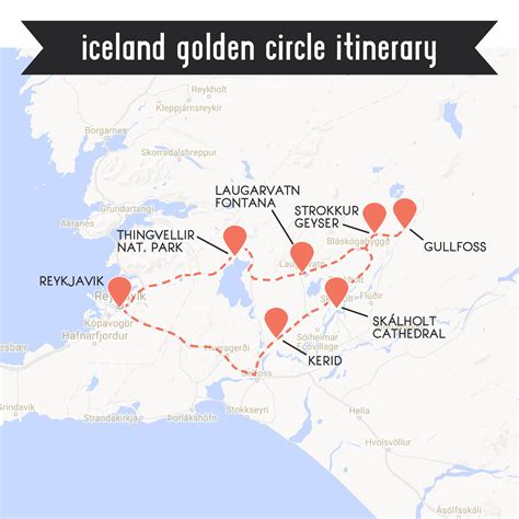 map of the golden circle route iceland 5