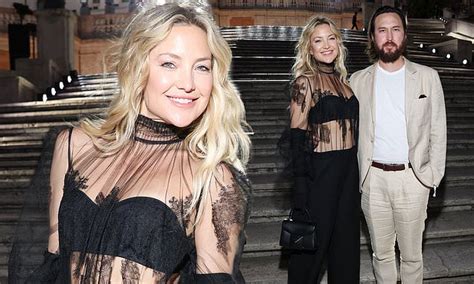 Kate Hudson Flaunts Her Toned Abs In A Racy Sheer Blouse At The Valentino Haute Couture Show