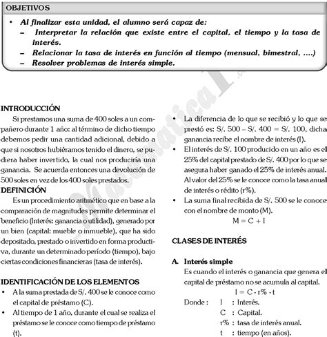 Regla De Inter S Simple Y Compuesto Ejercicios Resueltos Pdf