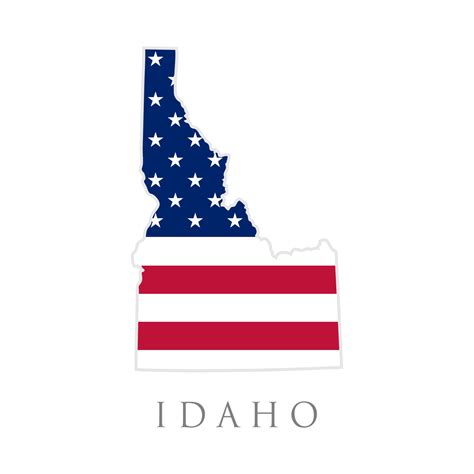 Shape of Idaho state map with American flag. vector illustration. can ...