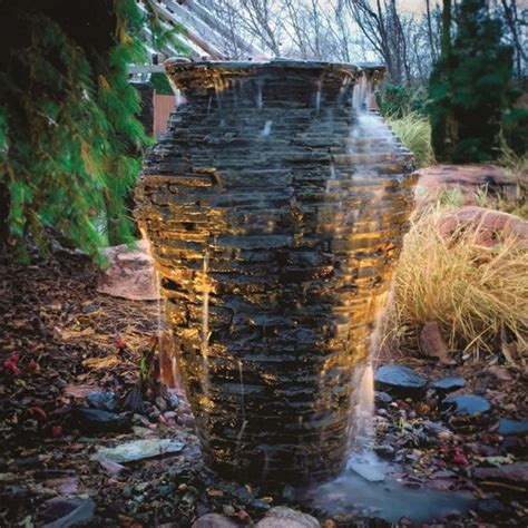 Medium Stacked Slate Urn Landscape Fountain Kit Aquascape Inc