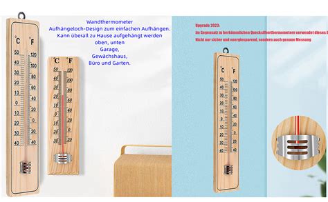 Nikjebdf X Holzthermometer Aussenthermometer Thermometer