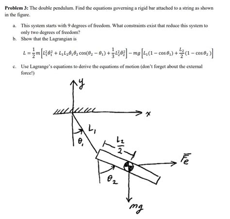 Solved Problem The Double Pendulum Find The Equations Chegg