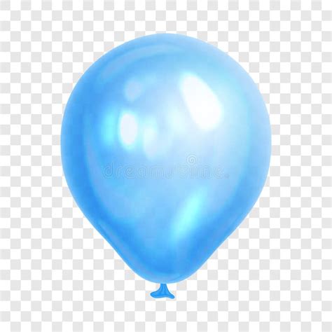 Balão Azul Realístico No Fundo Transparente Ilustração do Vetor