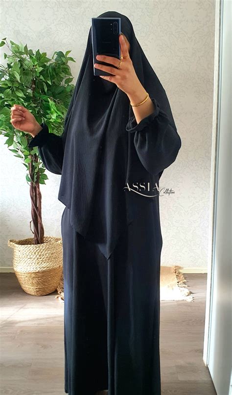 Abaya Khimar Noir Assia Collection