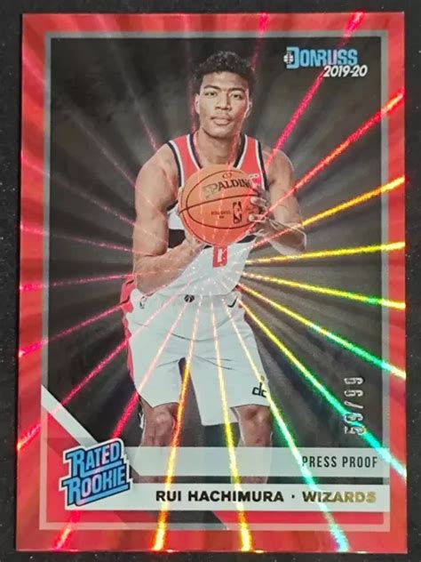 RUI HACHIMURA 2019 20 Panini Donruss Rated Rookies Laser Rosso Rc 99