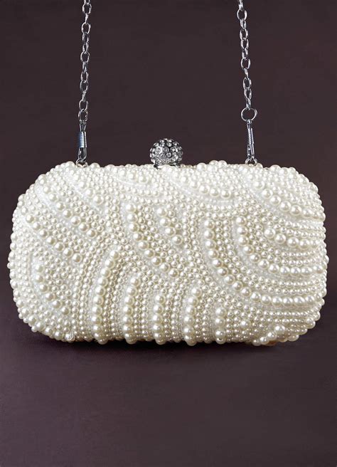 White Pearl Embellished Clutch | Azazie