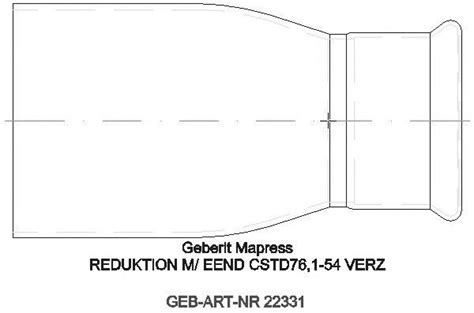 Cad Detail Ge Mapress C Stahl Reduktion Mit Einschubende D